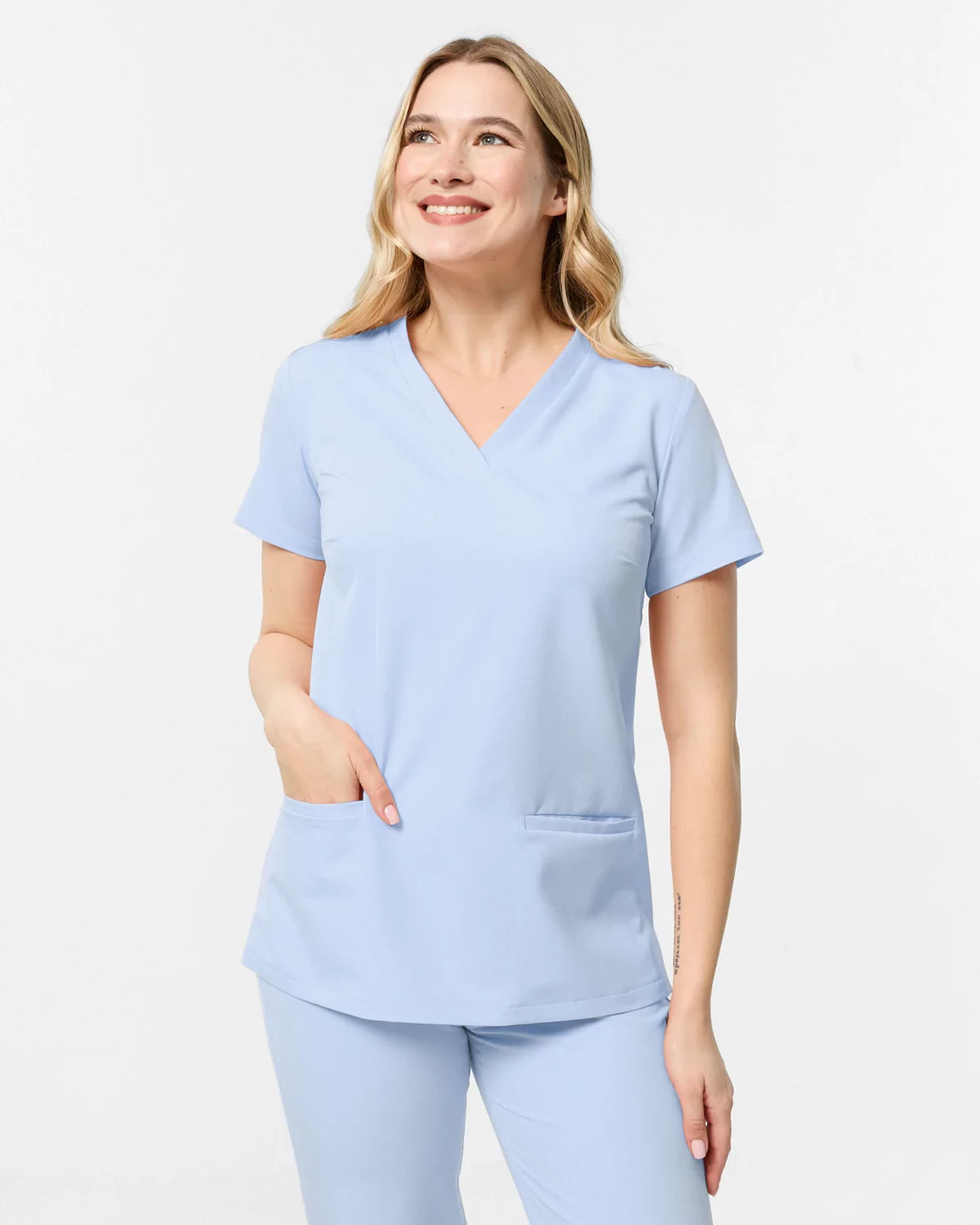 Bluzka Medyczna Basic - Baby Blue