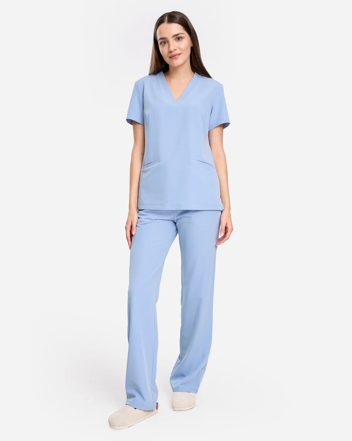 Bluzka medyczna damska Basic - Baby Blue Błękitna